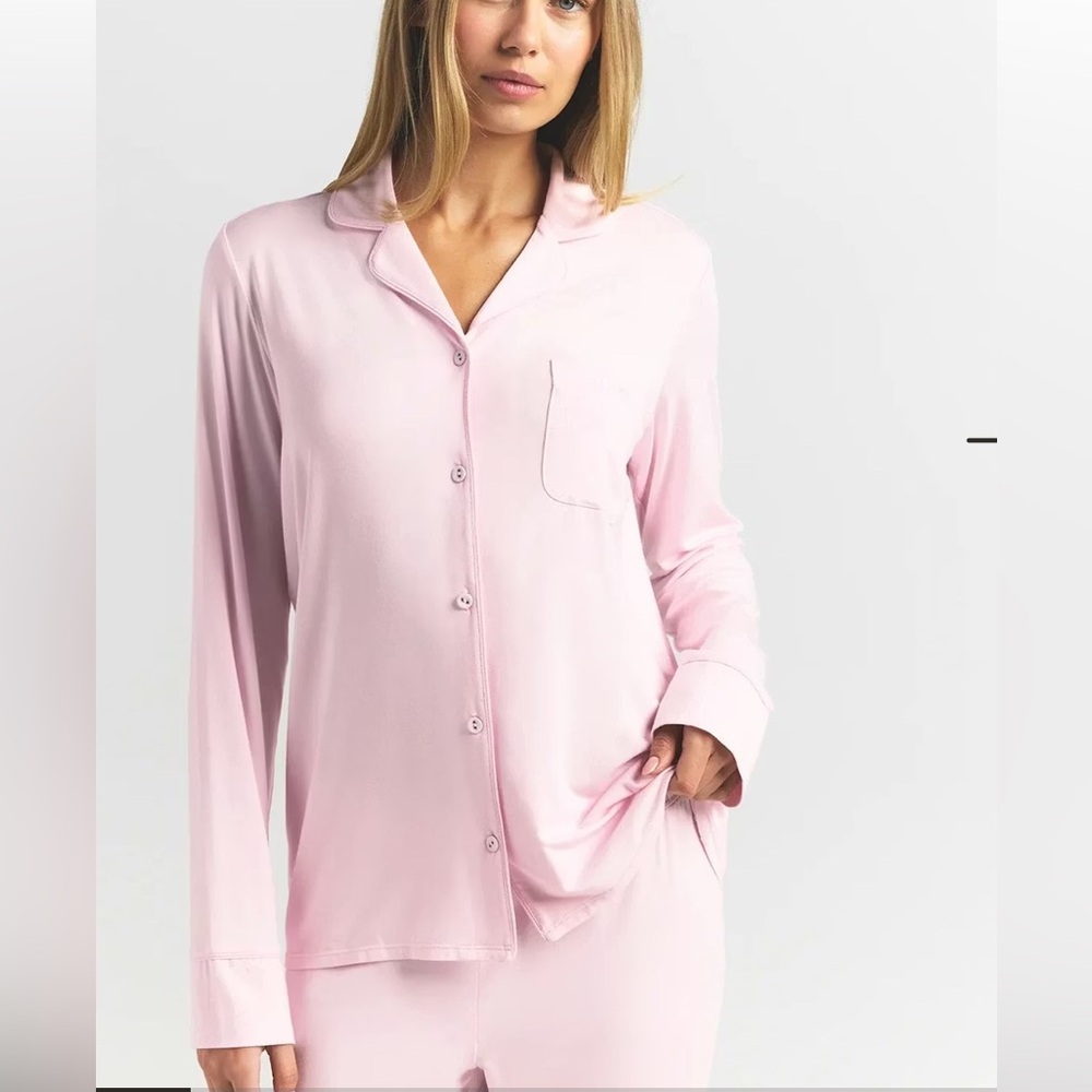 SKIMS Light Pink Button-Up Pajama Set